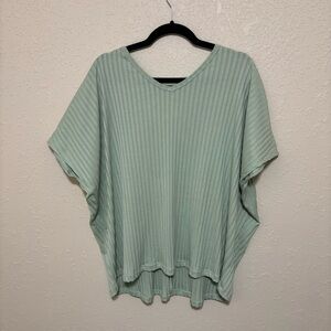 White Birch Ribbed Poncho Top Mint Medium